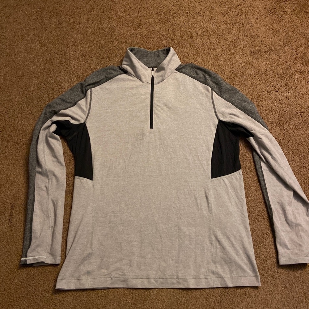 Lululemon Gray Running Half Zip Pullover with Thumbholes Mens
